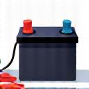 Car battery with jumper cables icon.